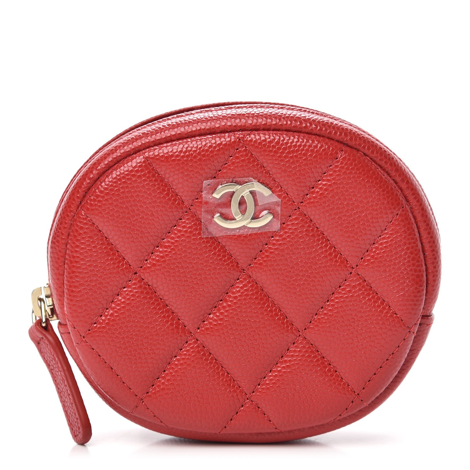 Chanel Caviar Quilted Zip Around Classic Coin Purse Dark Pink 1 of 8