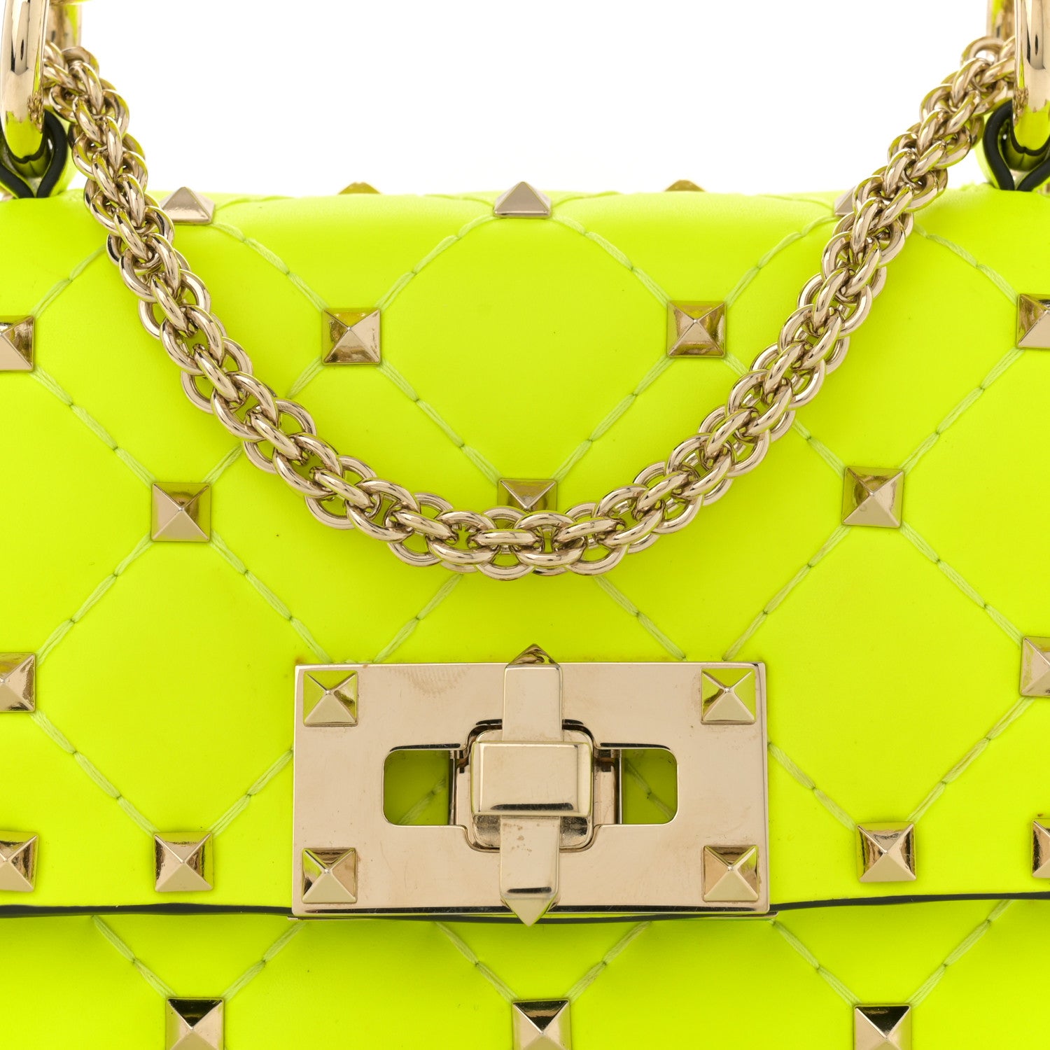 Valentino Garavani Calfskin Micro Rockstud Spike Shoulder Bag Lime 7 of 15