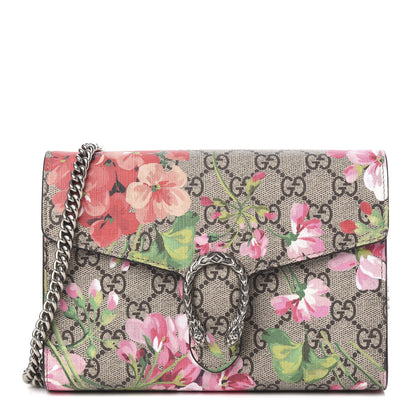 Gucci GG Supreme Monogram Blooms Mini Dionysus Chain Wallet Beige Multicolor Dry Rose 1 of 11