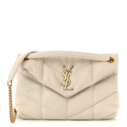 Saint Laurent Lambskin Quilted Small Loulou Puffer Monogram Chain Satchel Crema Soft 1 of 11