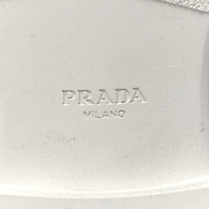 Prada Spazzolato Metal Triangle Logo 50mm Loafers 39.5 White 8 of 10