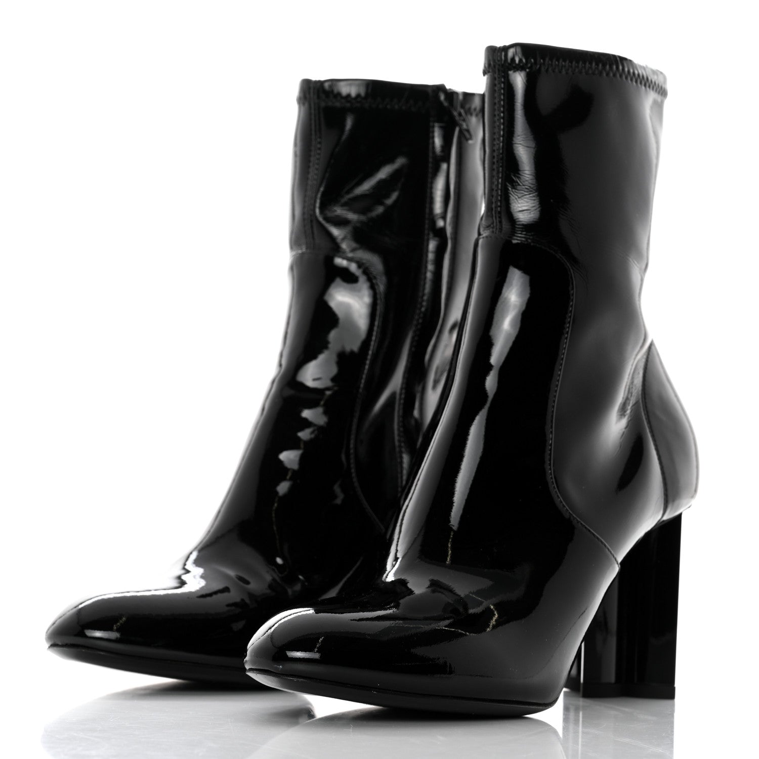 Louis Vuitton Patent Uniformes Silhouette Ankle Boots 37.5 Black 3 of 8