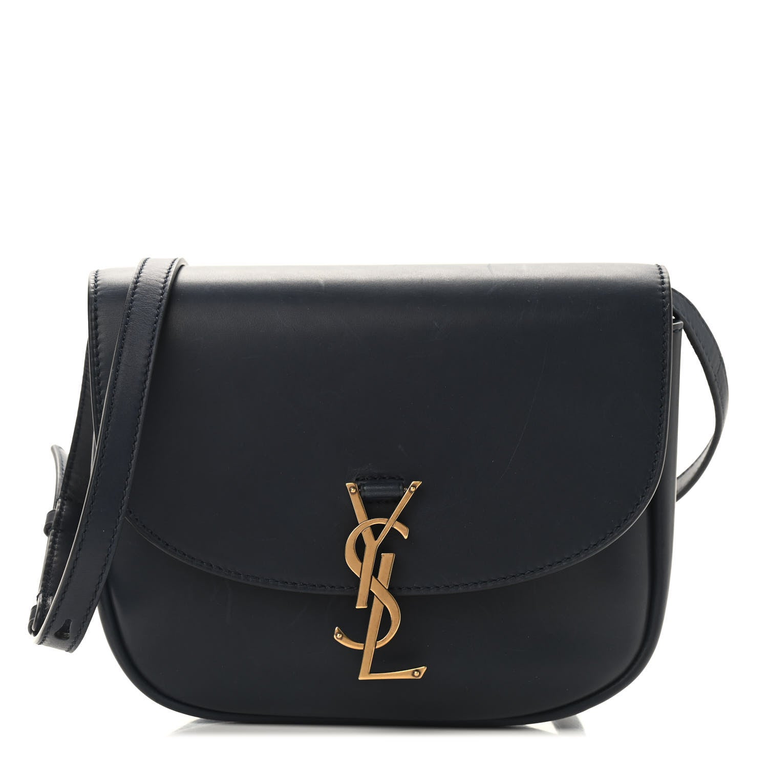 Saint Laurent Smooth Calfskin Monogram Medium Kaia Satchel Deep Marine 1 of 11