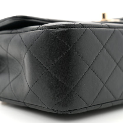 Chanel Lambskin Quilted Mini Top Handle Rectangular Flap Black 9 of 11