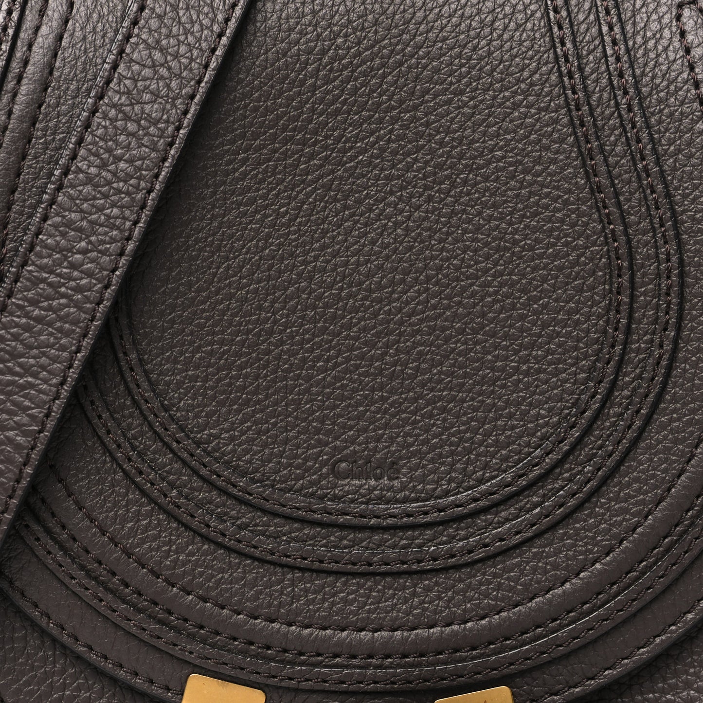 Grained Calfskin Small Marcie Saddle Bag Bold Brown