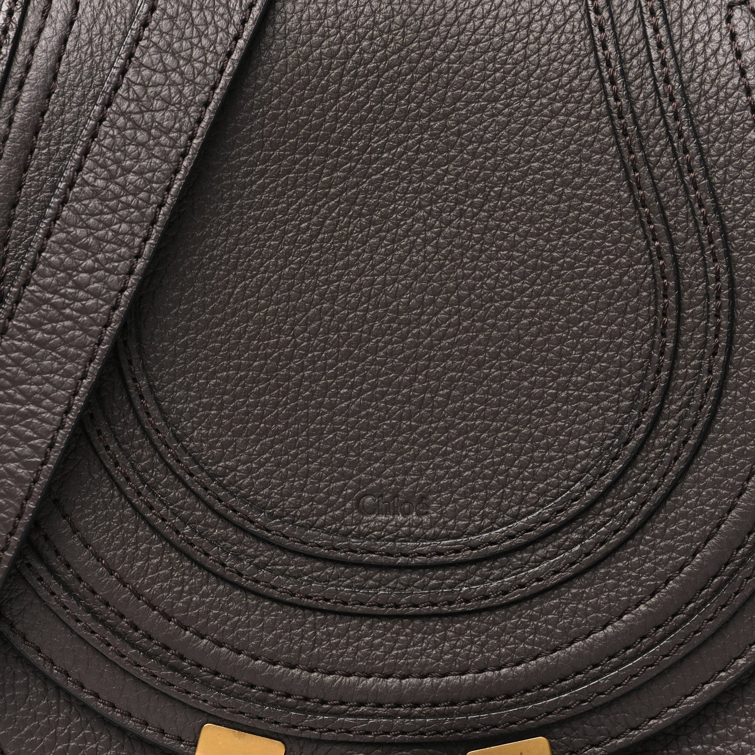 Chloe Grained Calfskin Small Marcie Saddle Bag Bold Brown 8 of 12