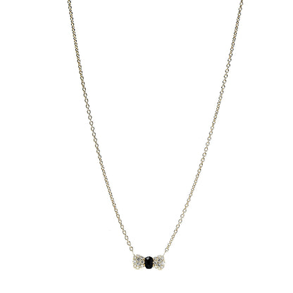 Van Cleef & Arpels 18K Yellow Gold Black Onyx Diamond Bow Pendant Necklace 1 of 4