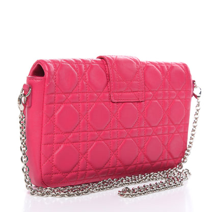 Christian Dior Lambskin Cannage New Lock Pouch Fuchsia 3 of 14