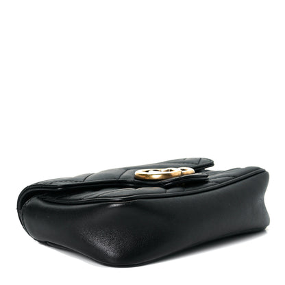 Gucci Calfskin Matelasse Super Mini GG Marmont Shoulder Bag Black 5 of 6