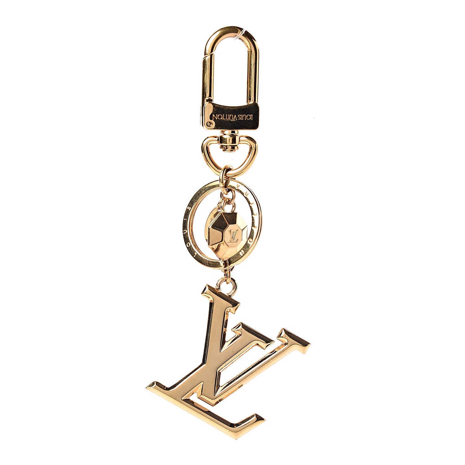 Louis Vuitton LV Facettes Bag Charm Key Holder Gold 1 of 5