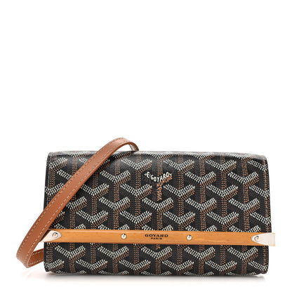 Goyard Goyardine Monte Carlo Bois Clutch With Strap Black Gold 1 of 16