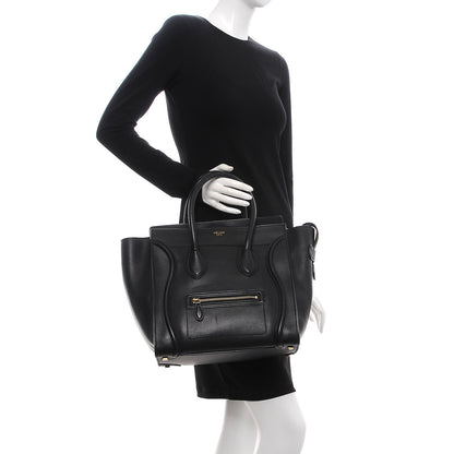 Celine Smooth Calfskin Mini Luggage Black 2 of 11