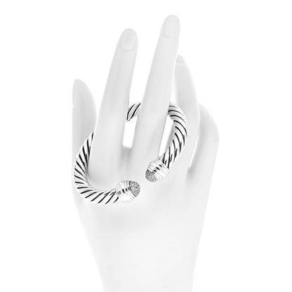 David Yurman Sterling Silver Diamond 8.5mm Cable Classics Bracelet 2 of 4