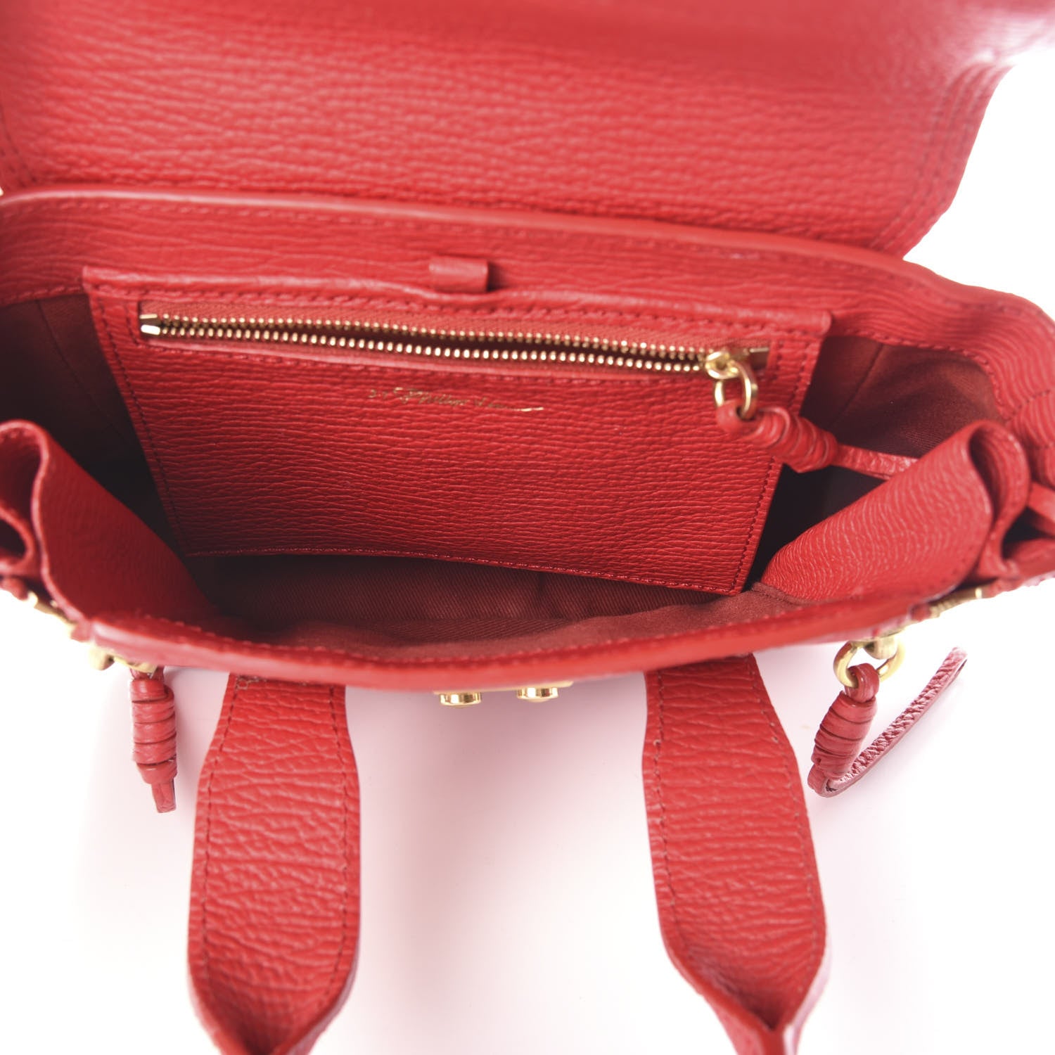 3.1 Phillip Lim 3.1 Textured Calfskin Mini Pashli Satchel Red 5 of 9