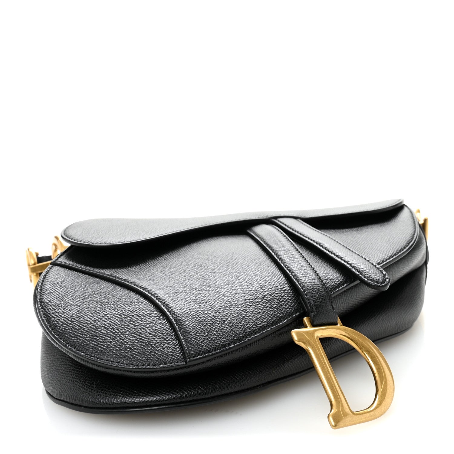 Christian Dior Grained Calfskin Saddle Bag Black 4 of 11