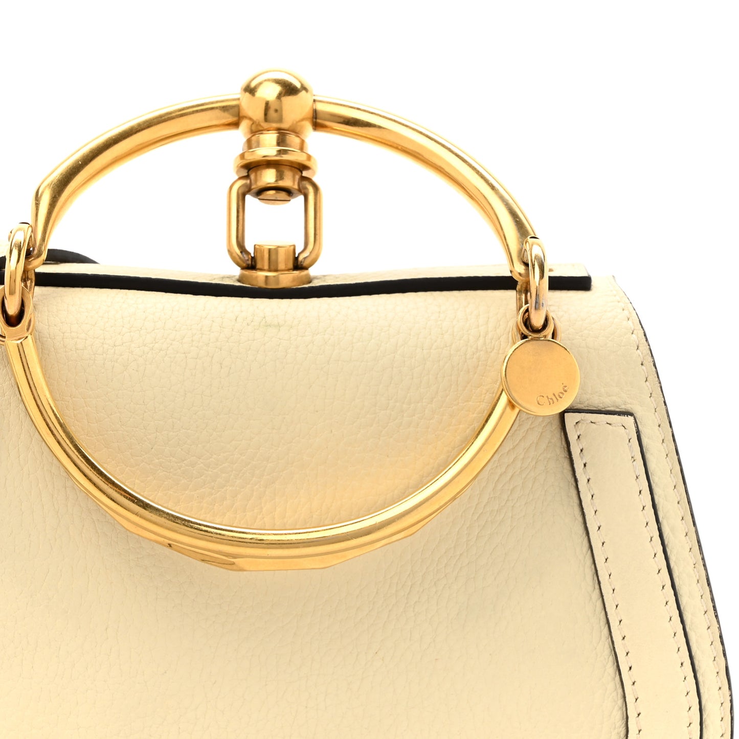 Calfskin Suede Small Nile Bracelet Bag Off White