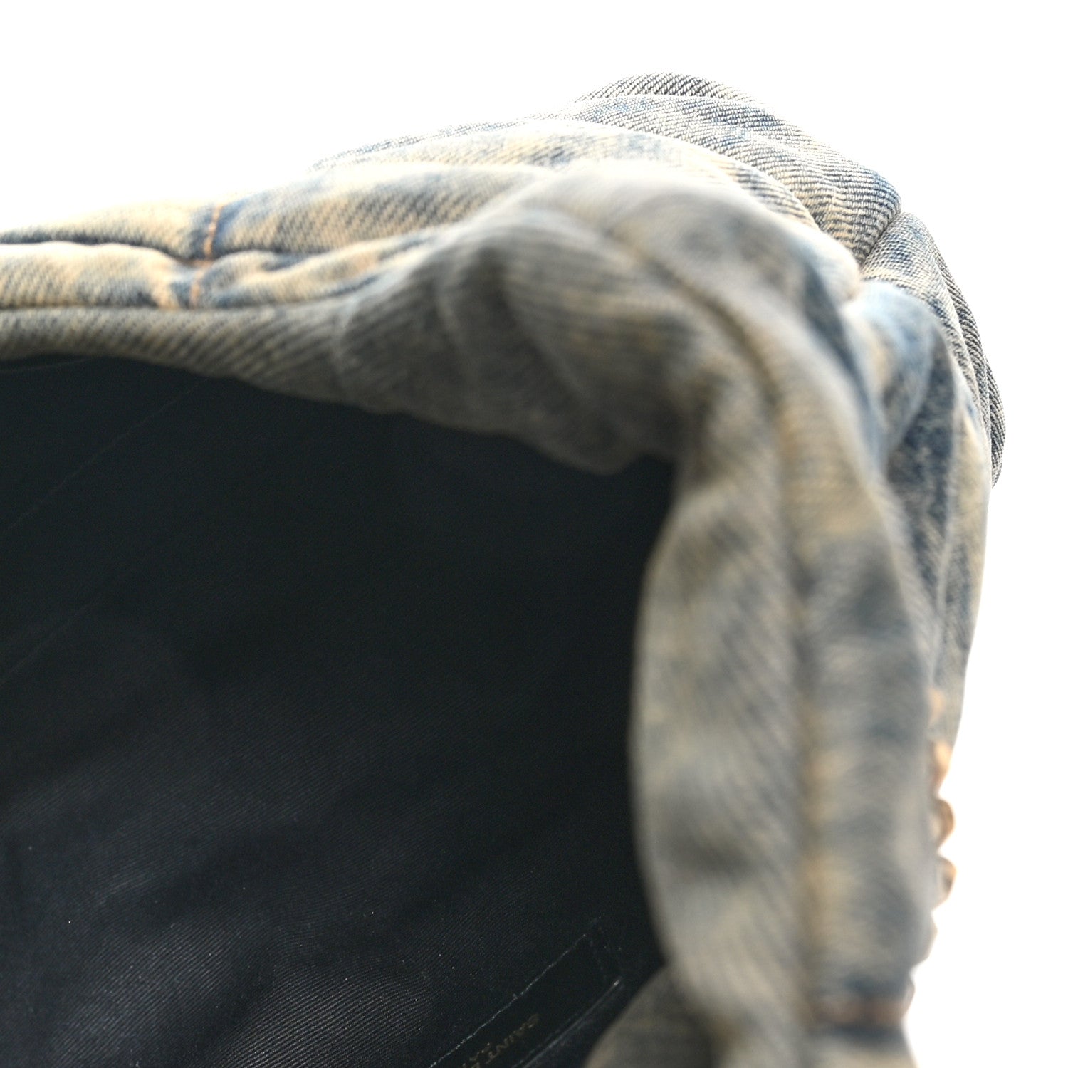 Saint Laurent Denim Quilted Small Loulou Puffer Monogram Chain Satchel Blue Cinnamon 4 of 9