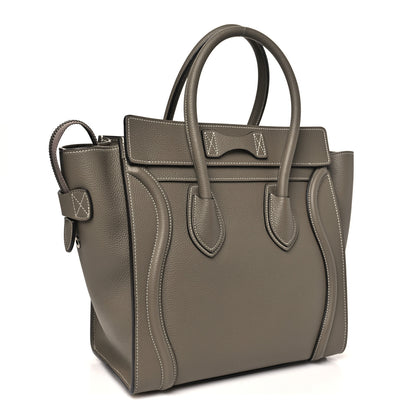 Celine Drummed Calfskin Micro Luggage Souris 3 of 11