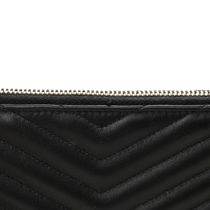 Saint Laurent Calfskin Matelasse Chevron Monogram Document Holder Black 11 of 15