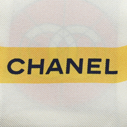Chanel Silk Logo Slim Bandeau Scarf White Multicolor 3 of 3