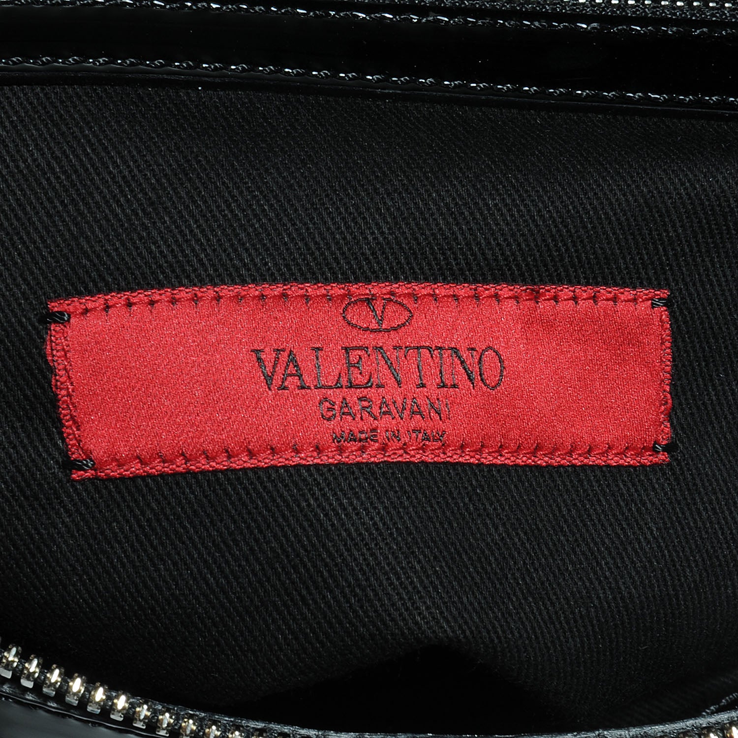 Valentino Garavani Patent Maizeon Studded Tote Black 6 of 7