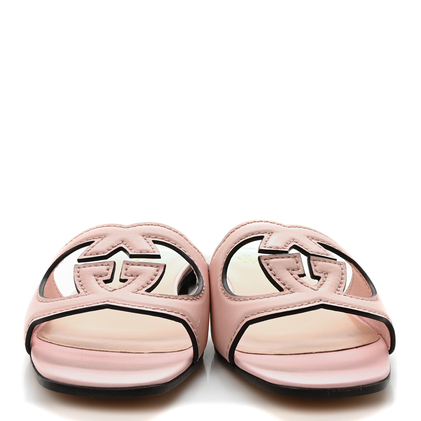 Cosmos Softy Calfskin Interlocking G Cut Out Slide Sandals 37 Candy Cotton