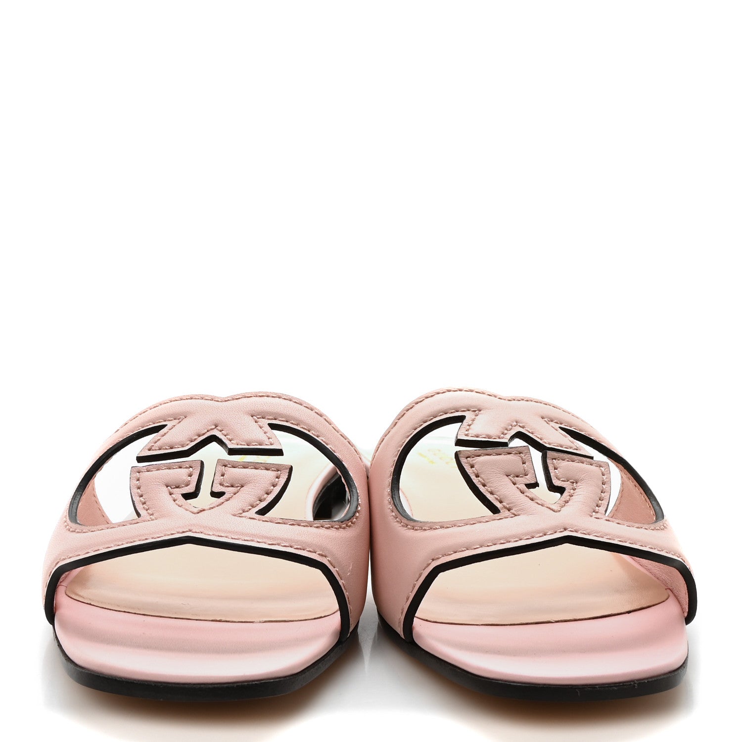 Gucci Cosmos Softy Calfskin Interlocking G Cut Out Slide Sandals 37 Candy Cotton 3 of 9
