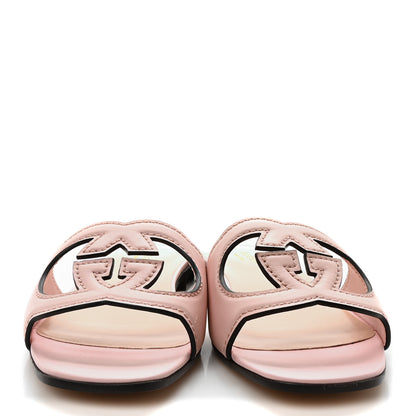 Gucci Cosmos Softy Calfskin Interlocking G Cut Out Slide Sandals 37 Candy Cotton 3 of 9