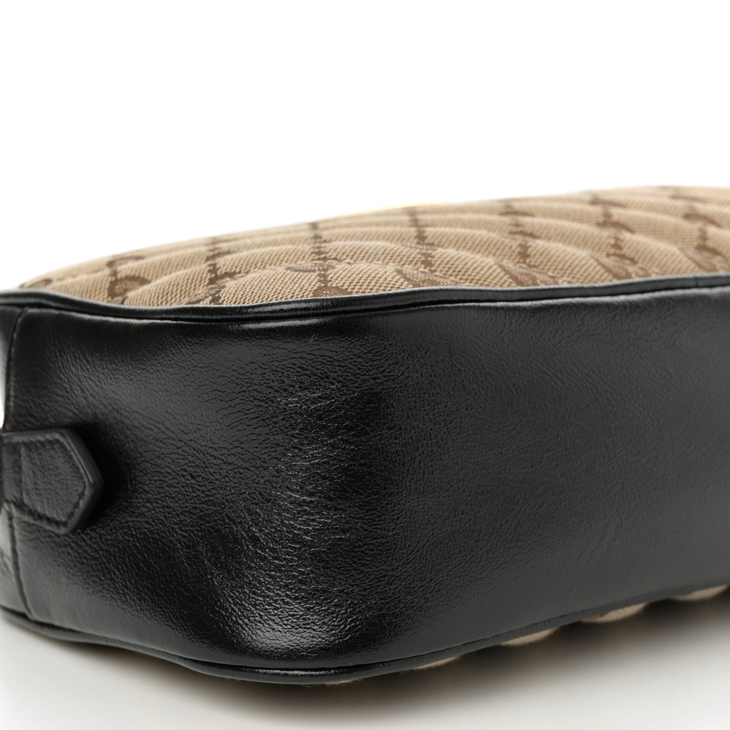 Monogram Matelasse Diagonal Small GG Marmont Chain Shoulder Bag Beige Black