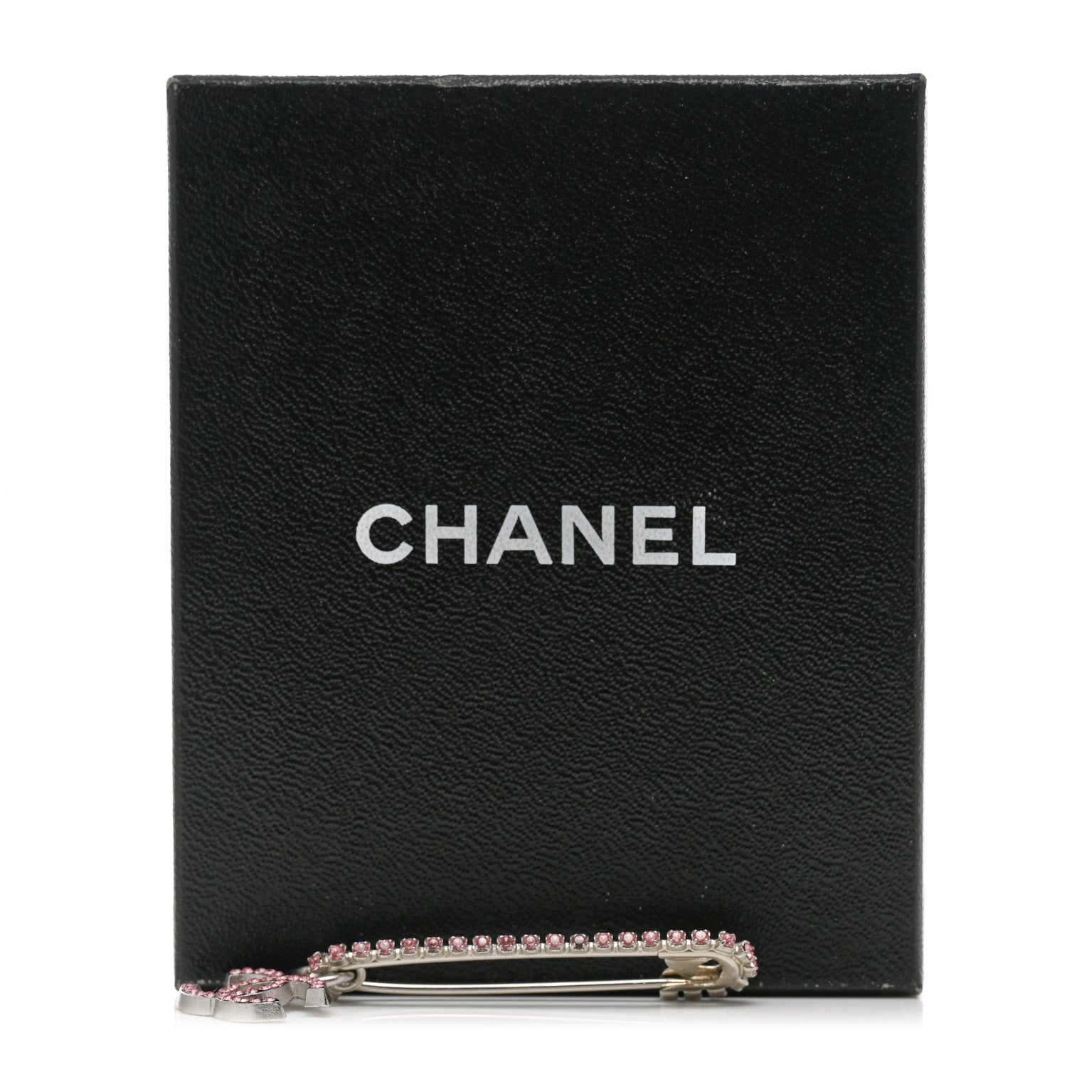 Chanel Crystal CC Safety Pin Brooch Gold Pink 7 of 7