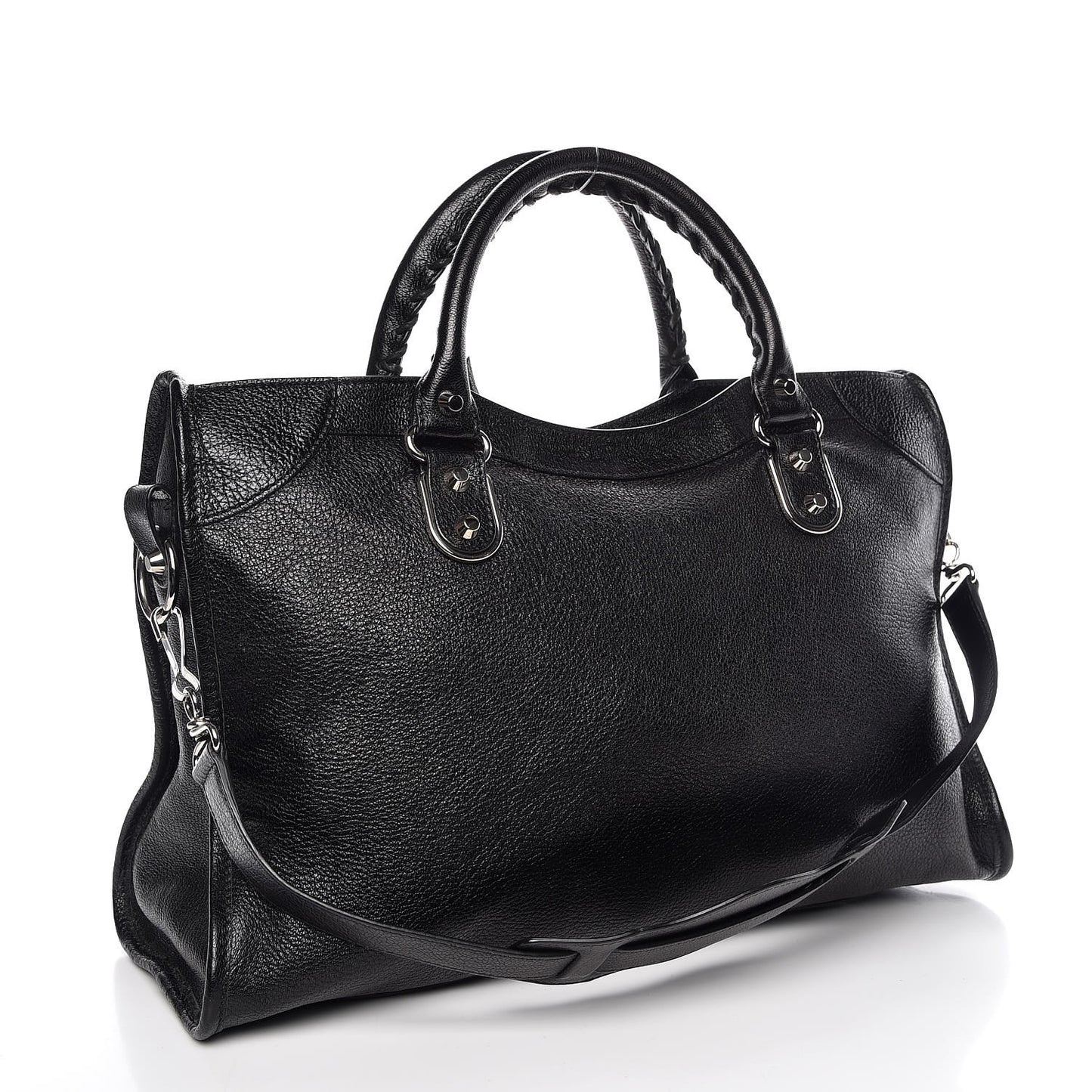 Chevre Silver Metallic Edge Hardware City Black