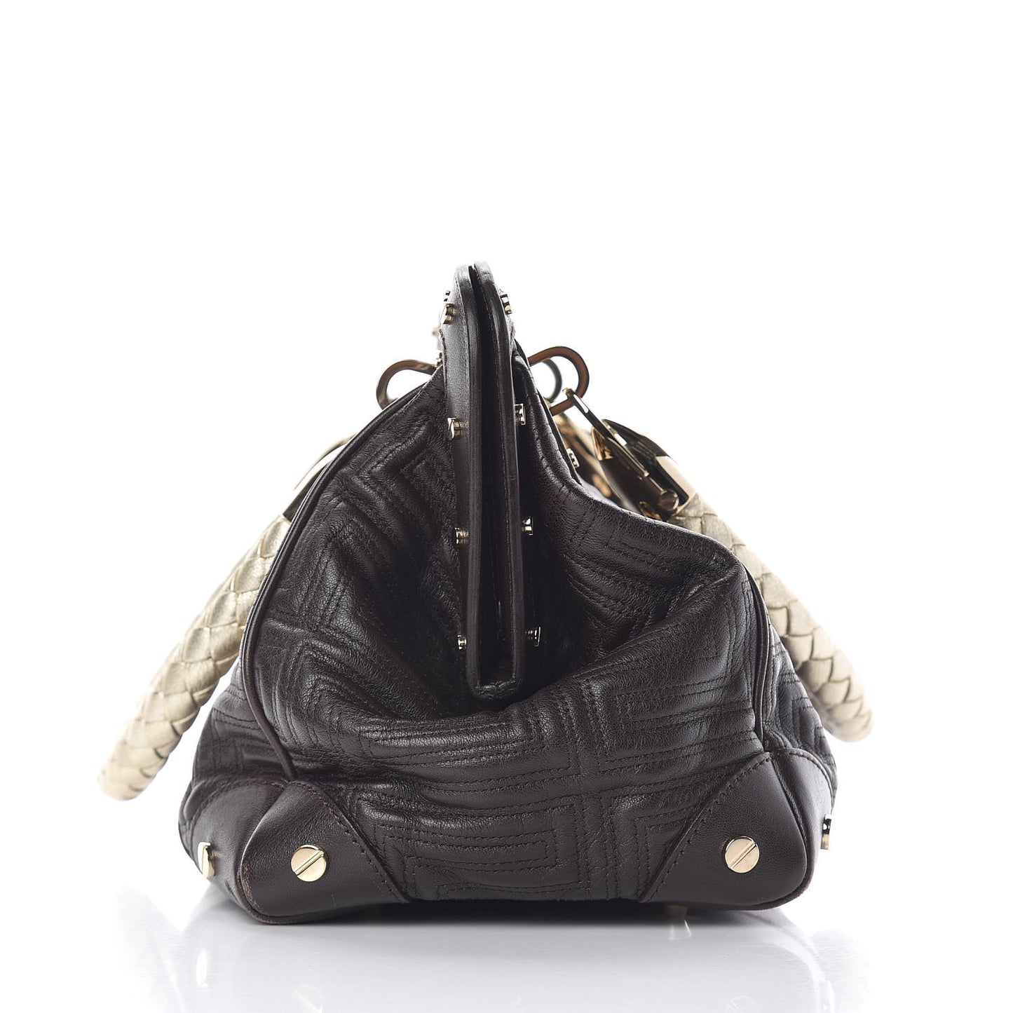 Lambskin Couture Snap Out Of It Bag Brown Gold