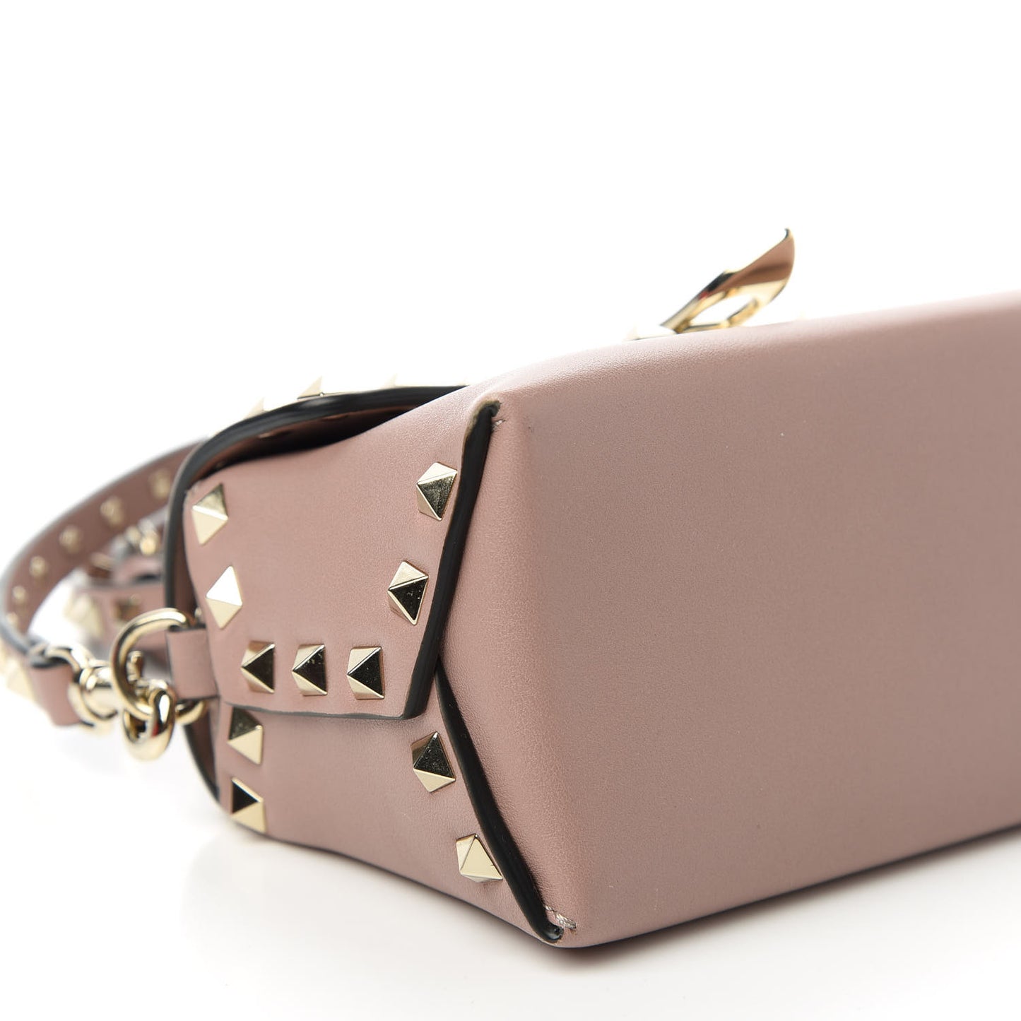 Calfskin Mini Rockstud Crossbody Bag Poudre