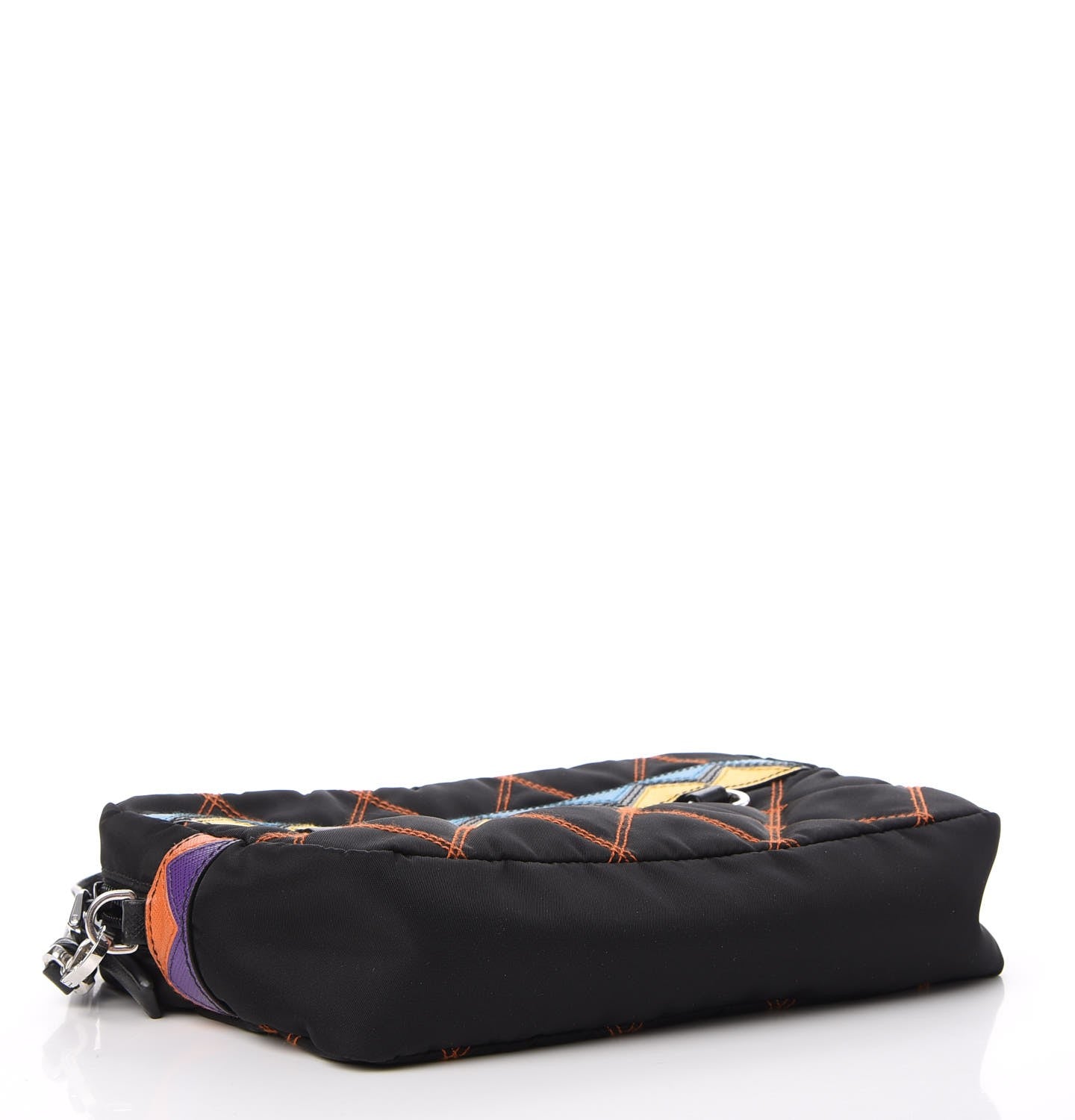 Prada Tessuto Nylon Impunturato Pochette Black 4 of 8