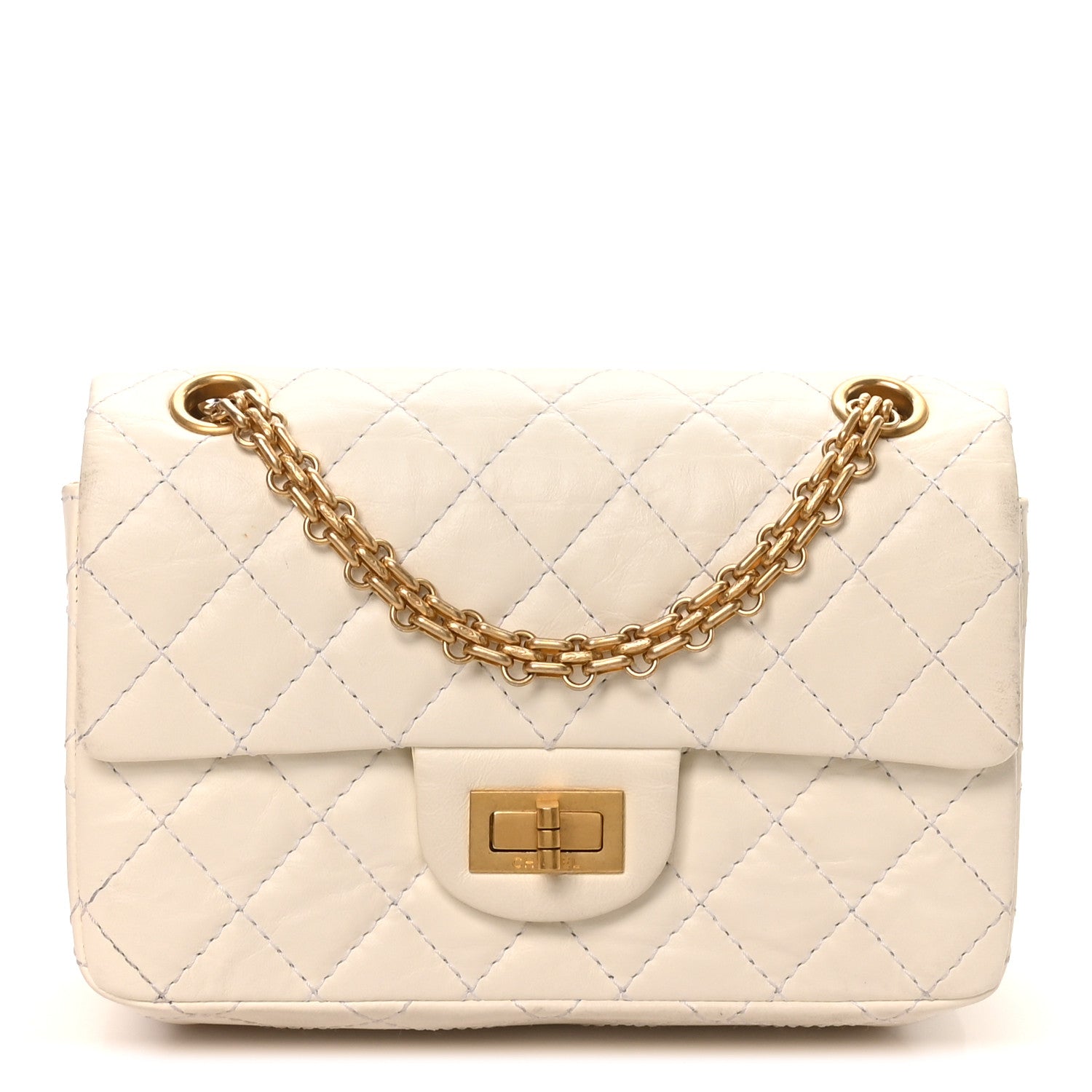 Chanel Aged Calfskin Quilted 2.55 Reissue Mini Flap White 1 of 10