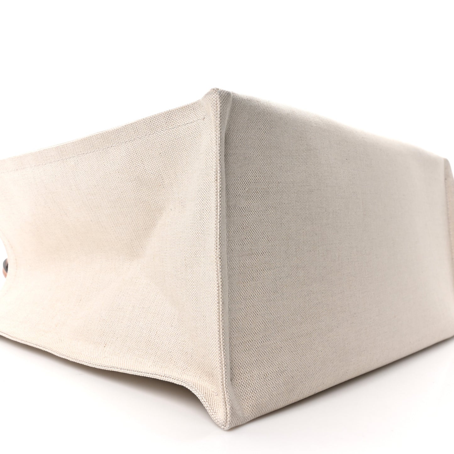 Canvas Calfskin Logo Maxi Tote Bag Beige Light Brown
