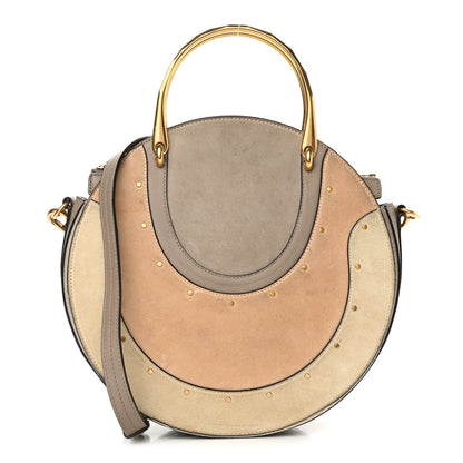 Chloe Smooth Calfskin Suede Patchwork Studded Medium Pixie Bag Motty Grey 1 of 15