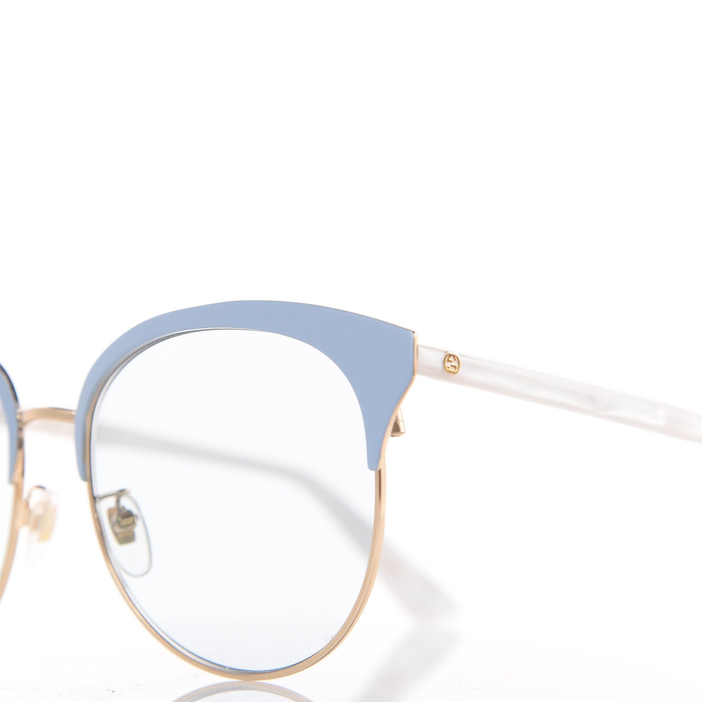 Round Metal GGG0246 Sunglasses Light Blue