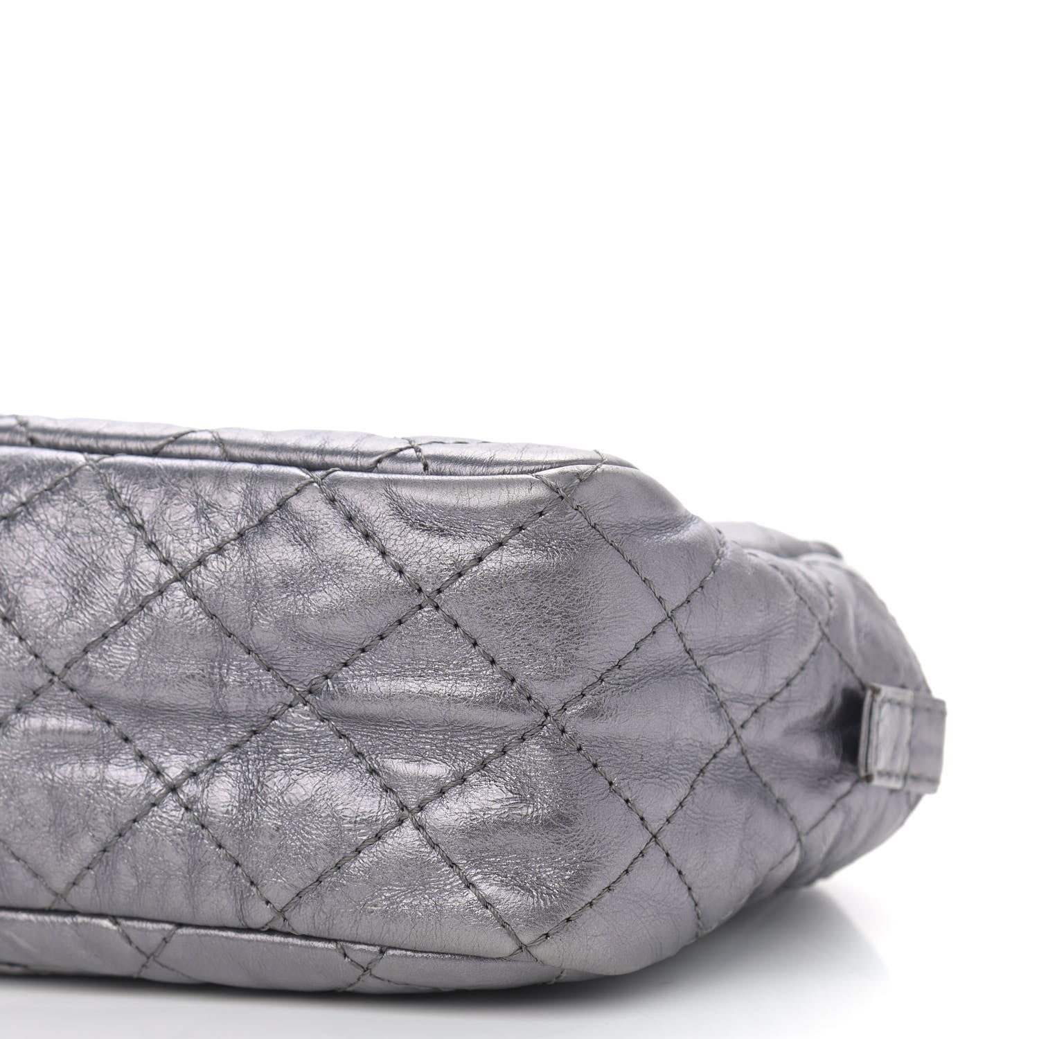 Chanel Metallic Aged Calfskin Quilted Medium Reissue Camera Case Dark Silver 11 of 13