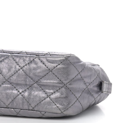 Chanel Metallic Aged Calfskin Quilted Medium Reissue Camera Case Dark Silver 11 of 13