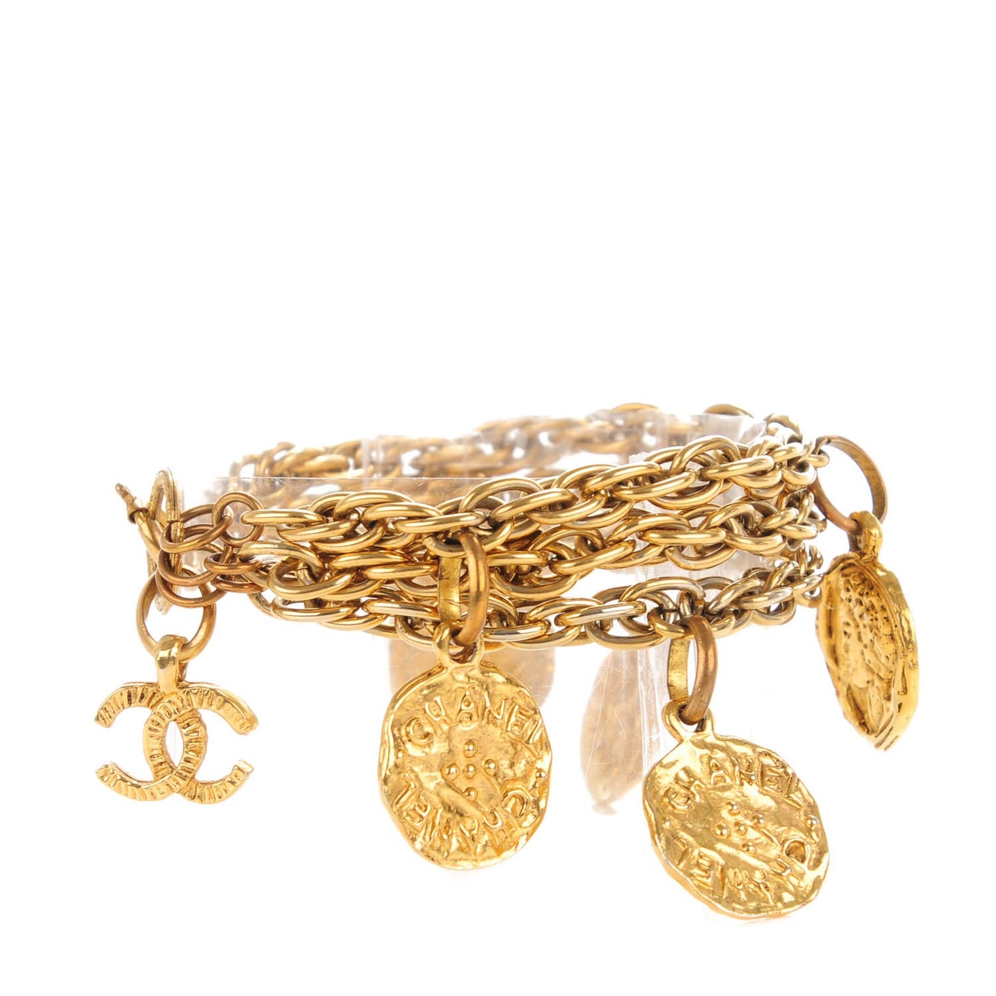 CC Medallion Charm Bracelet Gold
