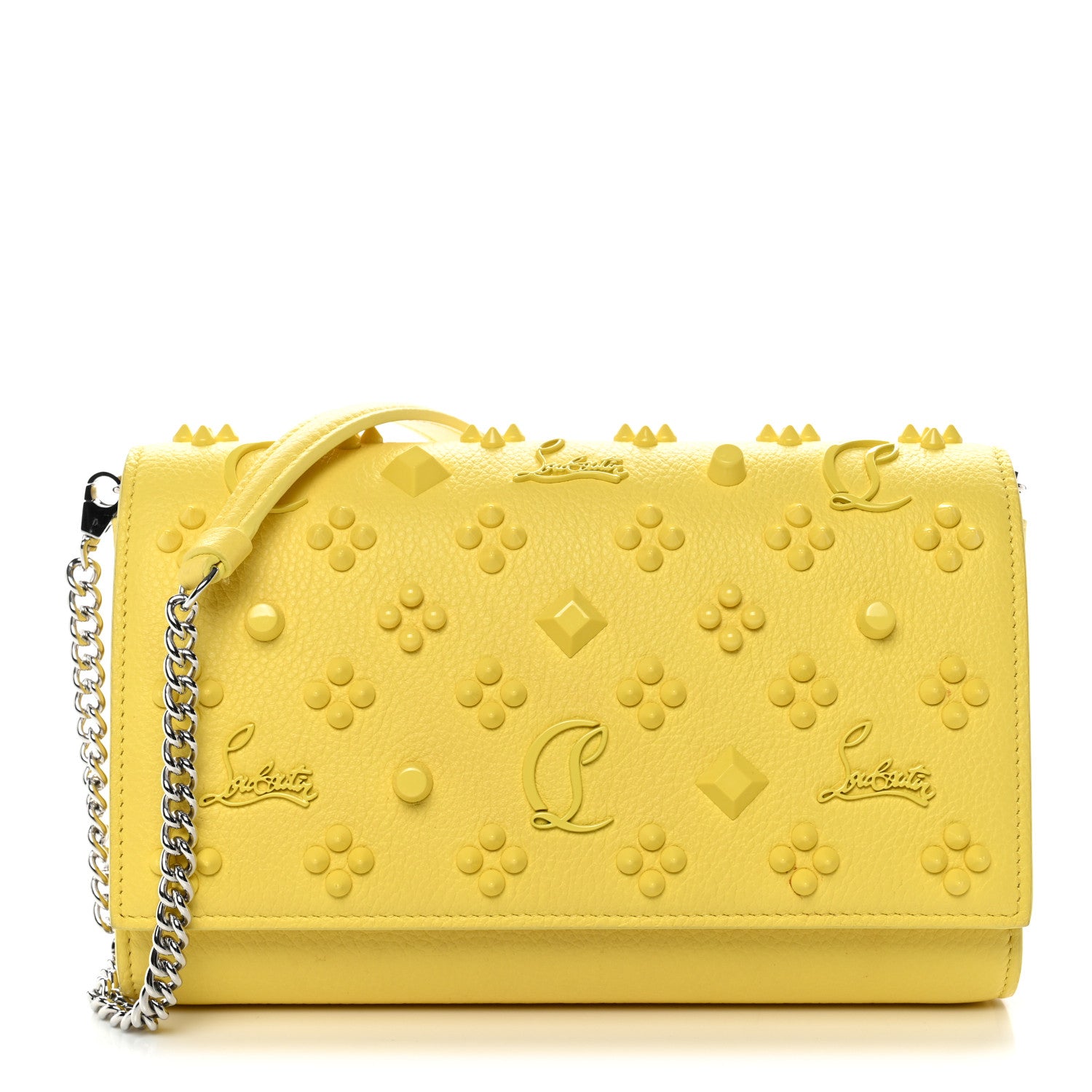Christian Louboutin Calfskin Spikes Loubinthesky Paloma Clutch