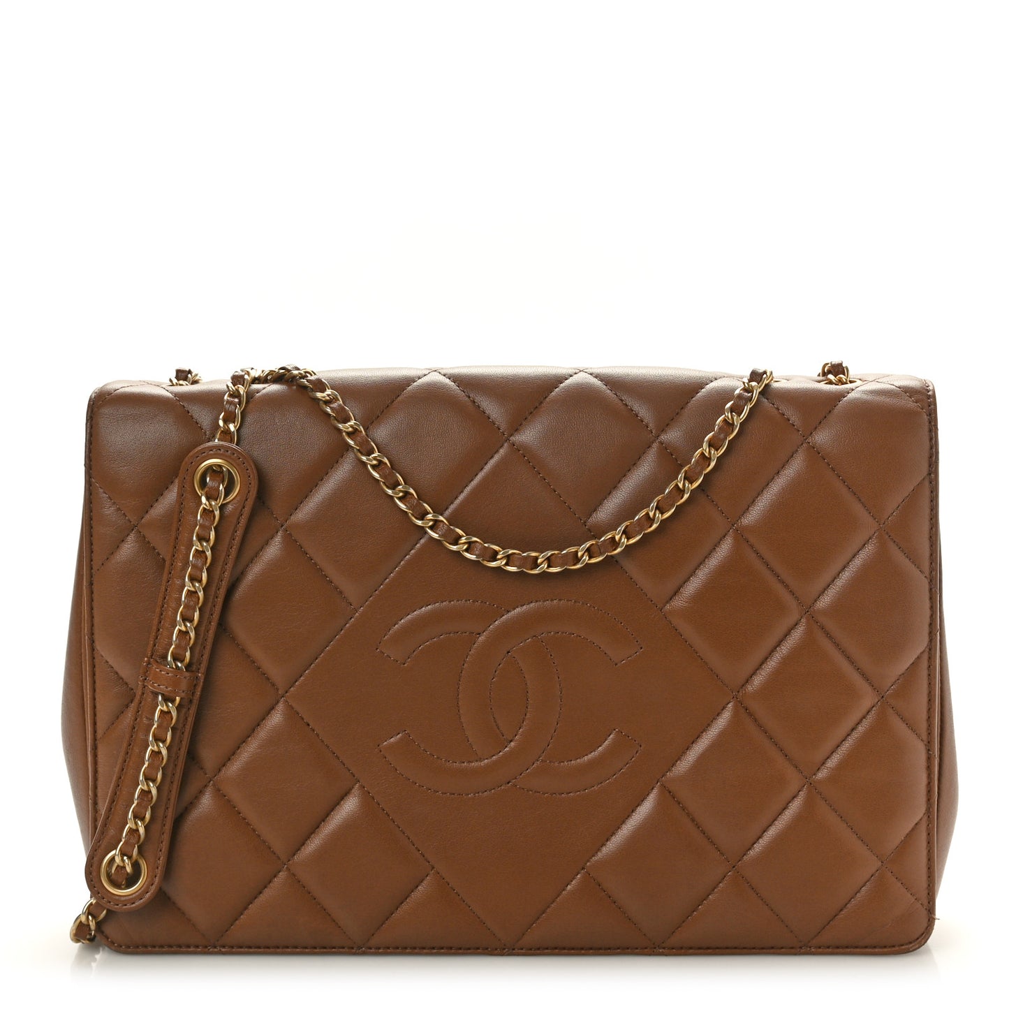 Lambskin Quilted Medium Diamond CC Flap Brown