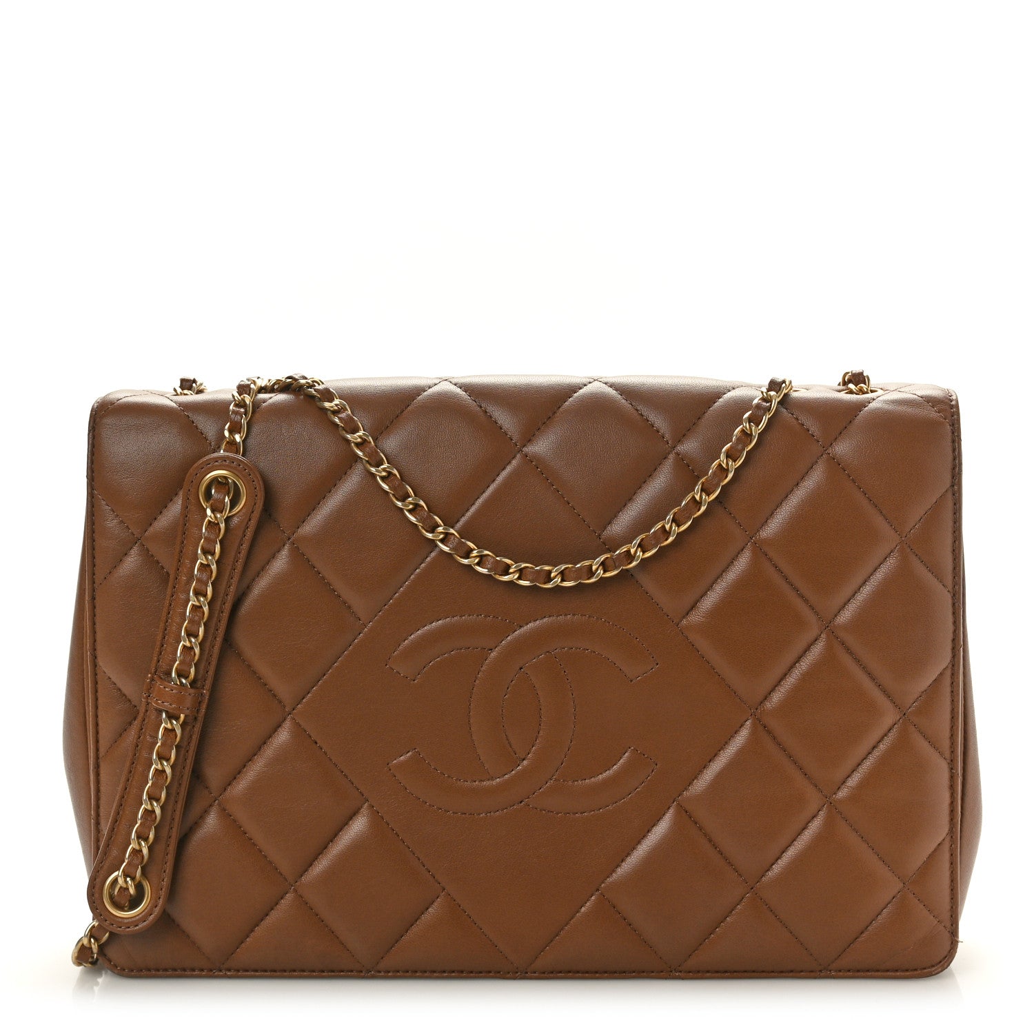 Chanel Lambskin Quilted Medium Diamond CC Flap Brown 1 of 11