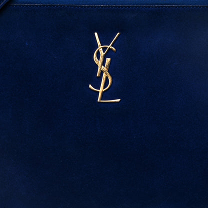 Saint Laurent Suede Calfskin Small Fringe Crossbody Bag Blue 8 of 15