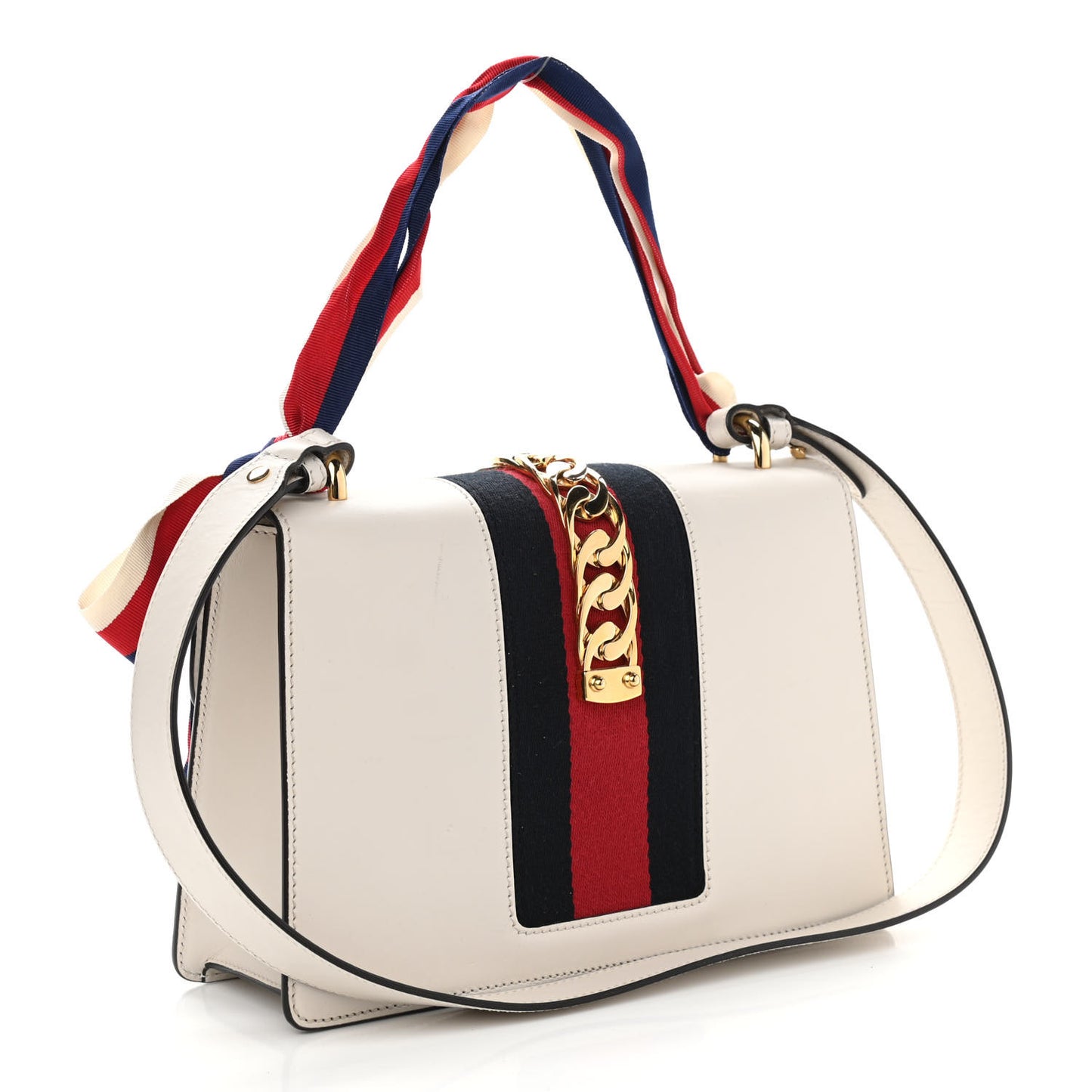 Calfskin Small Sylvie Shoulder Bag Off White