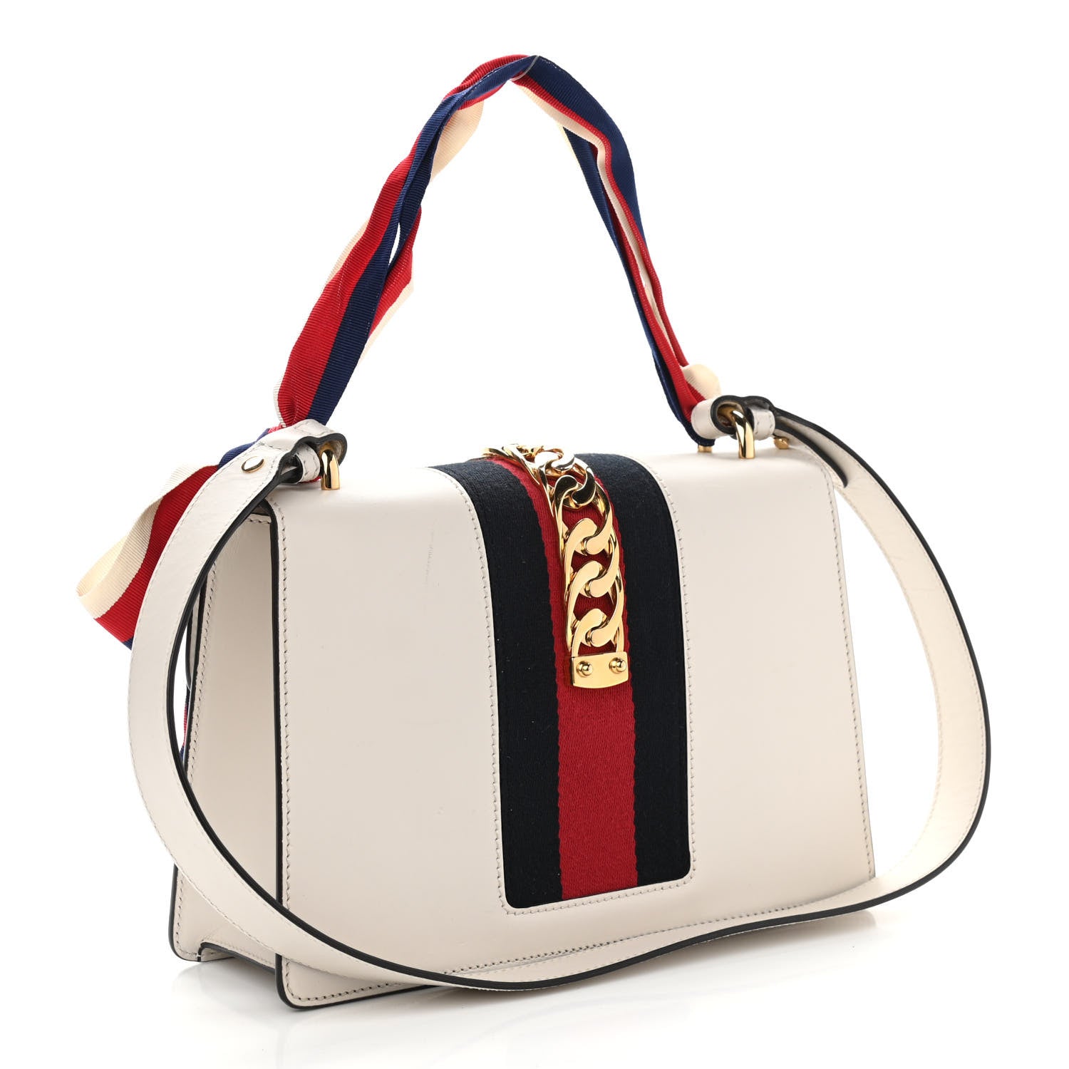 Gucci Calfskin Small Sylvie Shoulder Bag Off White 3 of 12