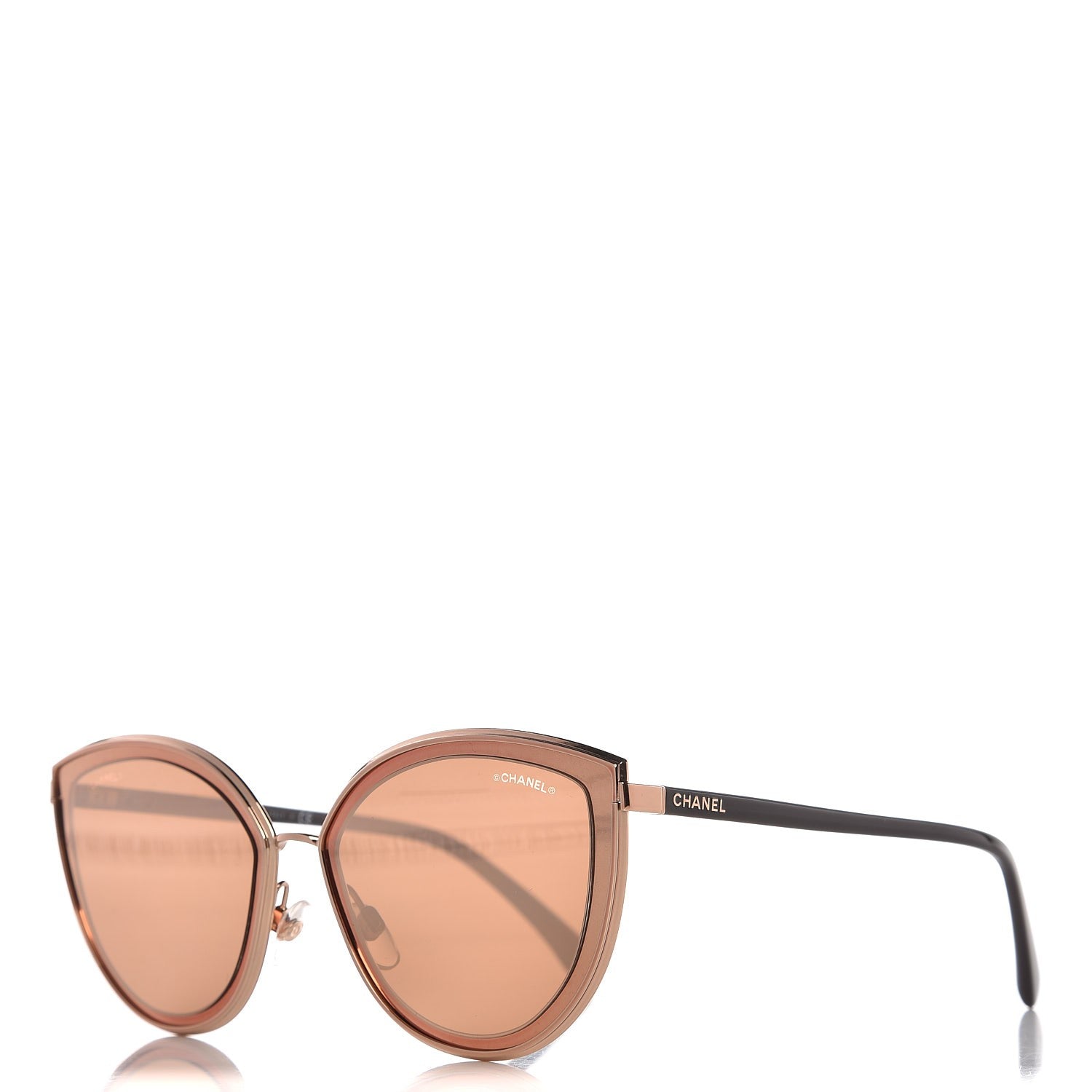 Chanel Metal Cat Eye Sunglasses 4222 Pink Gold 1 of 7