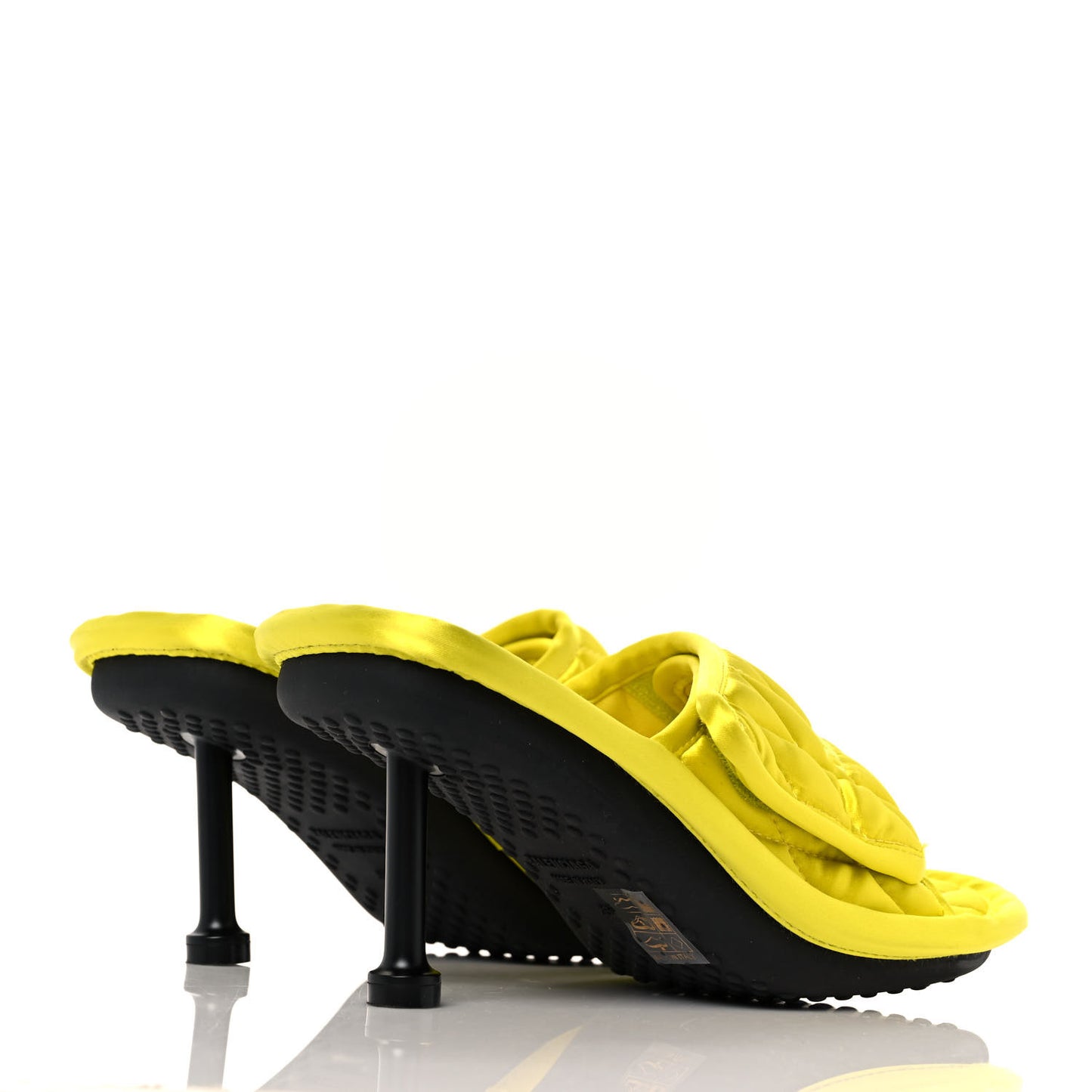 Satin Quilted Home 80mm Sandals 36 Lime