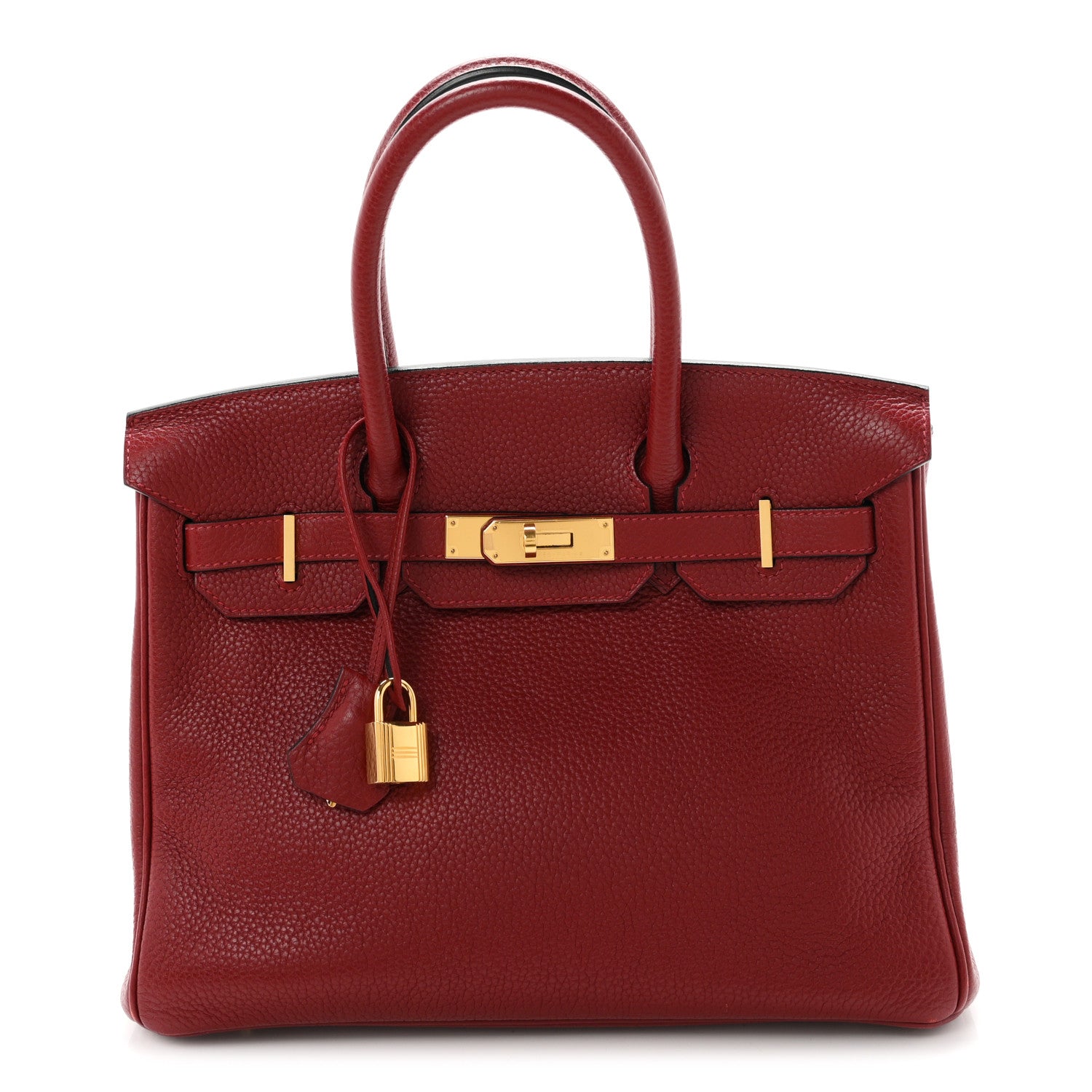 Hermes Taurillon Clemence Birkin 30 Rouge H 1 of 13